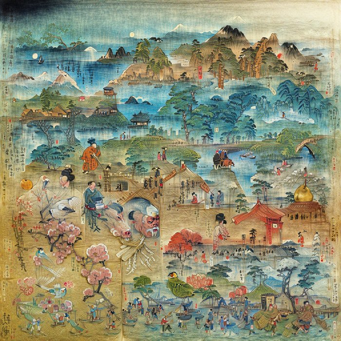 歌川 広重 (Utagawa Hiroshige), distilled